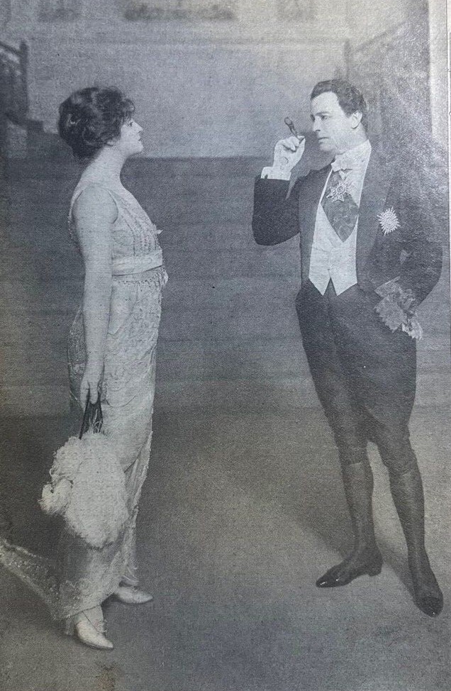1915 Vintage Magazine Illustration Actors Laura Hope Crewes and Leo Ditrichstein