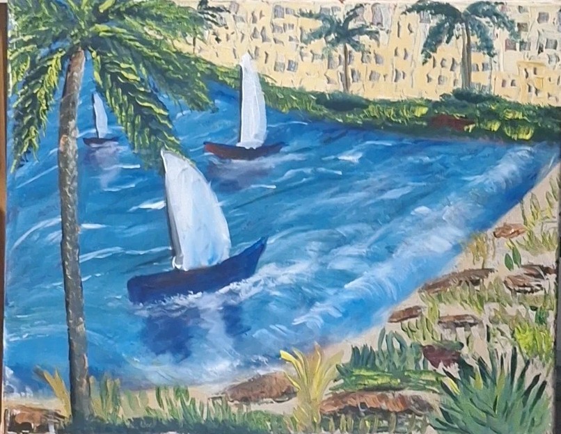 Come Sail Away, Acrylic Painting - 16x20 Hand Painted Artwork on Canvas