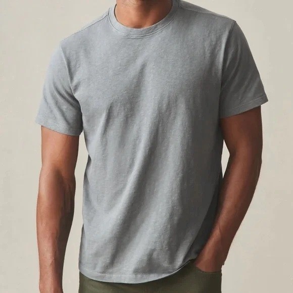 American Giant Premium Slub Crew Tee Shirt Mens XL Heather Gray Jersey Cotton