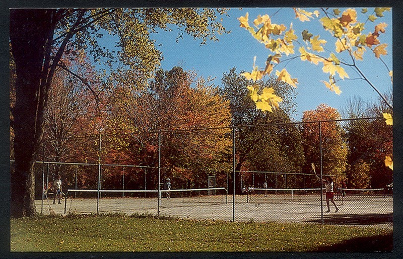 Vintage EASTOVER RECREATIONAL RESORT Postcard - Tennis Courts - Lenox, MA