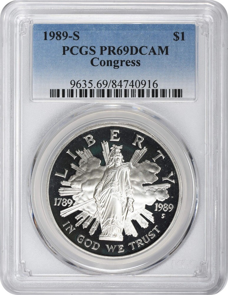 1989-S Congress Silver Commemorative Dollar PR69DCAM PCGS Proof 69 Deep Cameo