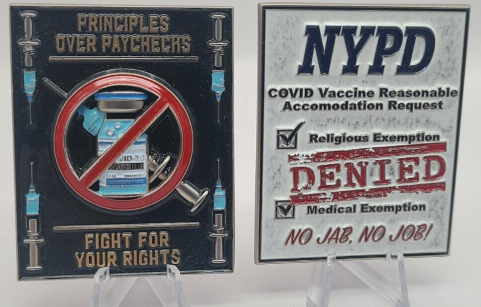NYPD Covid 19 Reasonable Accommodation Request Denial - Challenge Coin-image