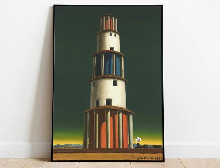 Giorgio de Chirico La Torre e il Treno Wall Art Poster