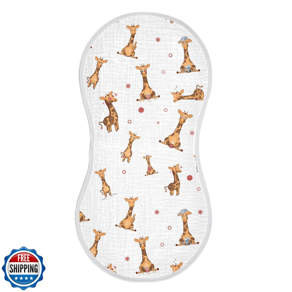 vvfelixl Muslin Burp Cloths Funny Giraffe Emotions Baby Washcloths for Baby G