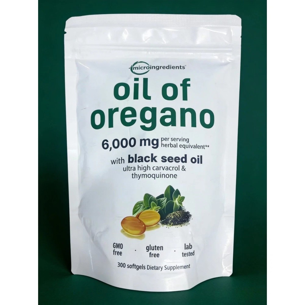 Micro Ingredients Black Seed Oil 6,000mg with Oil of Oregano, 300 Softgels