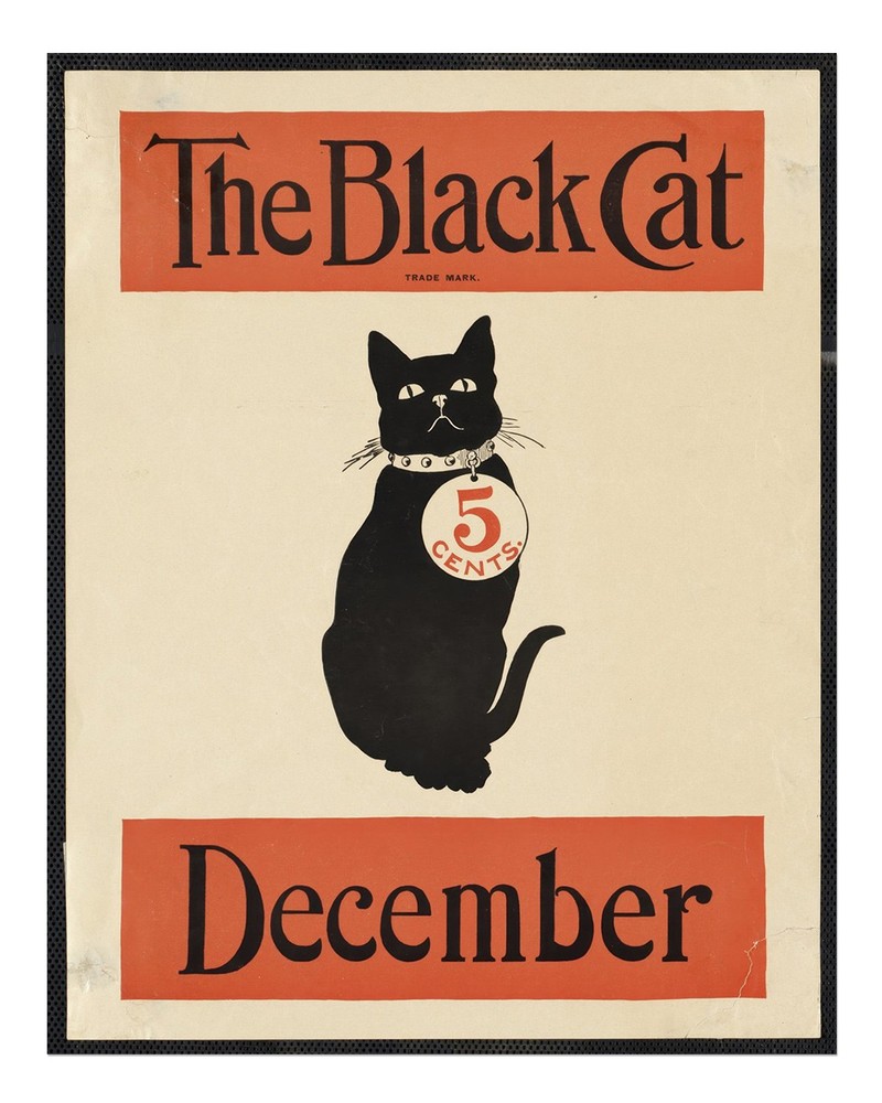 Vintage Black Cat Poster Wall Art - Classic Print for Home Decor