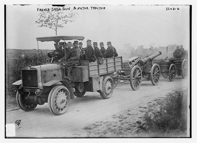 Photo:French Siege gun & motor tractor