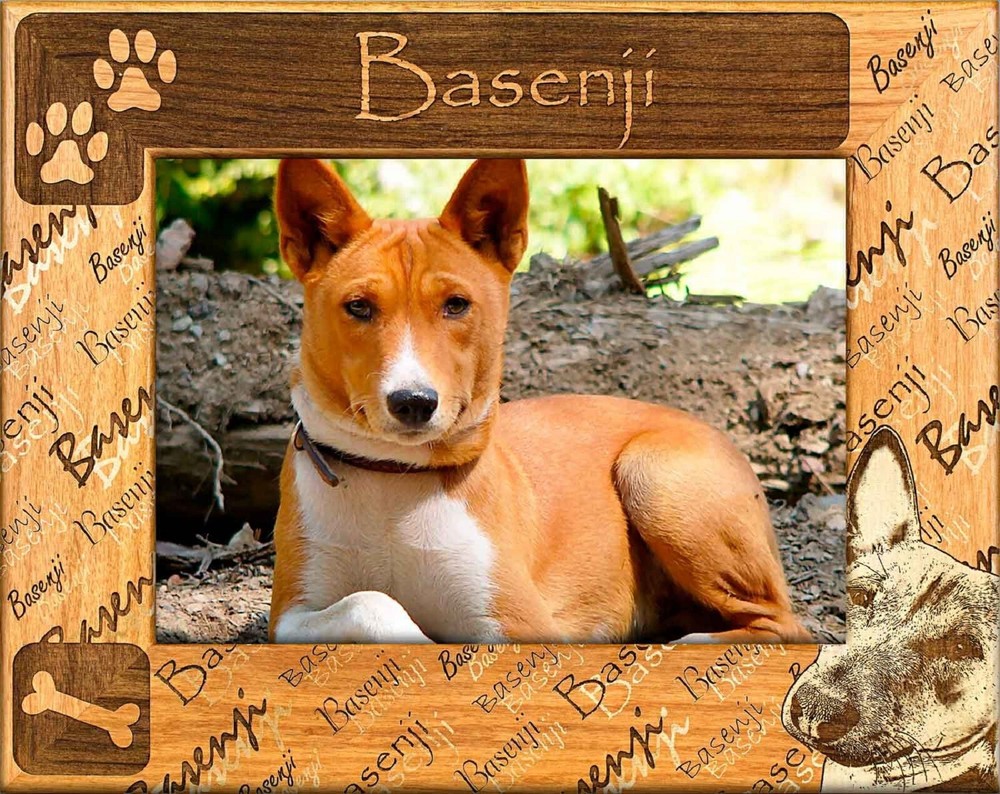 Basenji Laser Engraved Wood Picture Frame (4 x 6)