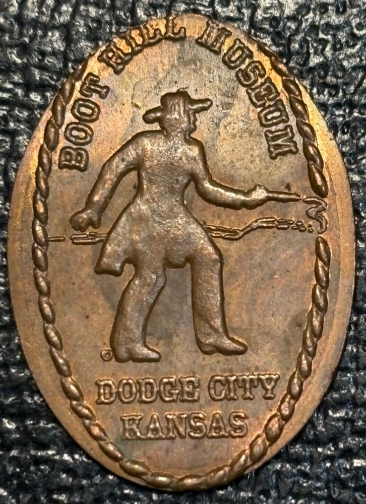 Rare Error Struck Off-Center Elongated Lincoln Memorial Cent Boot Hill Dodge City KS