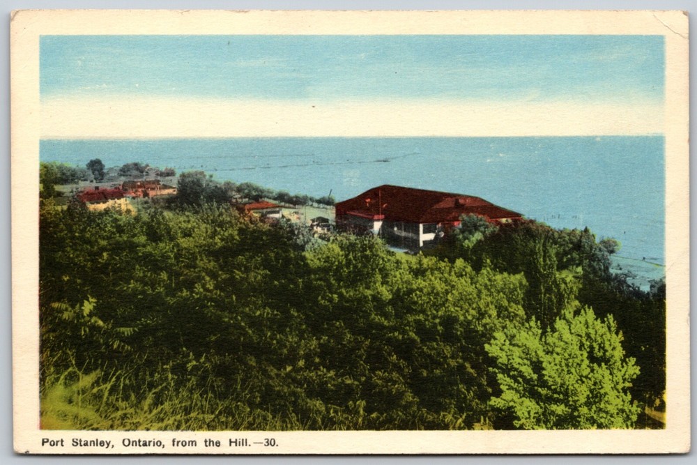 Port Stanley Ontario From The Hill Canada Unposted VINTAGE Postcard