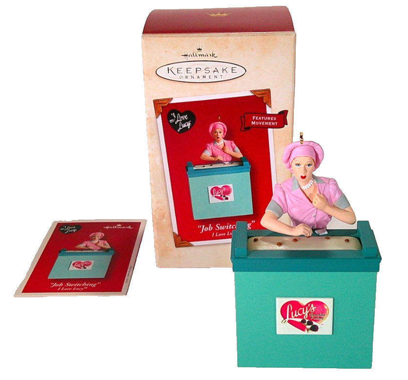I Love Lucy Job Switching Hallmark Ornament Chocolate Factory Wind Up Action Vtg