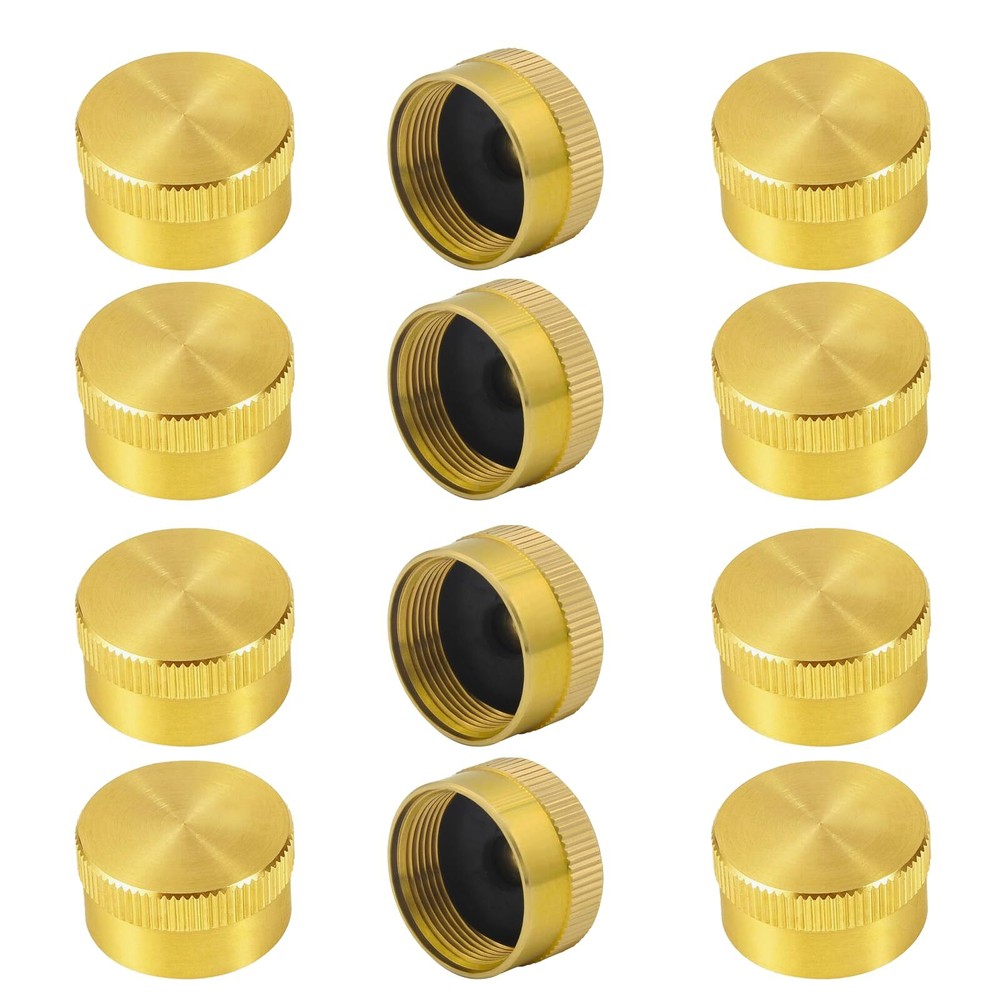 12pcs Universal Solid Brass Propane Tank Caps for 1 LB Gas Bottles