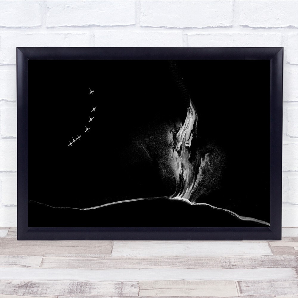 Fly To Fire Black White Wall Art Print