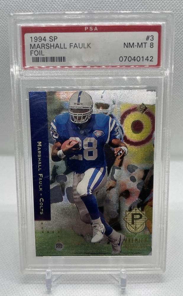 1994 SP Football #3 MARSHALL FAULK RC/Rookie Foil  HOF Colts - PSA 8 🐺🔥
