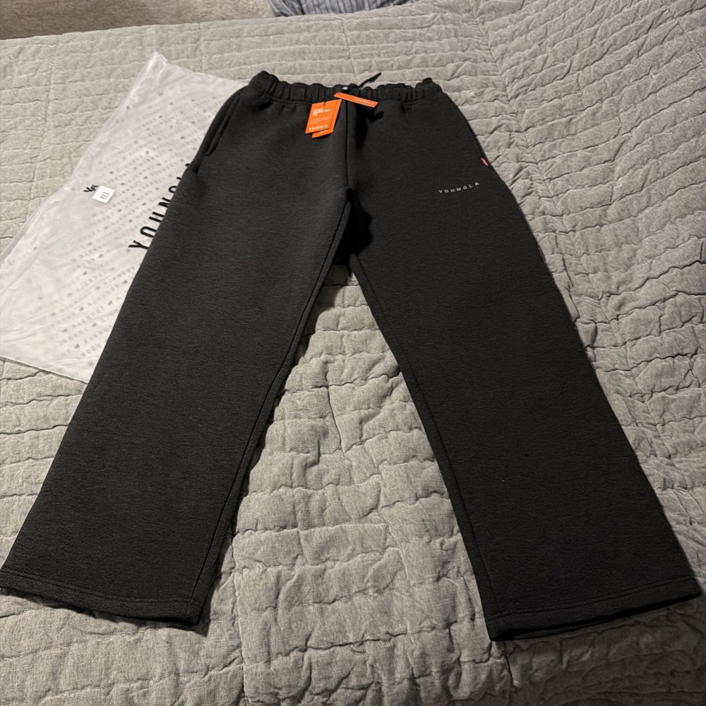 YoungLA Mens Scuba Black Heather Large Oversized Sweat Pants Brand NWT