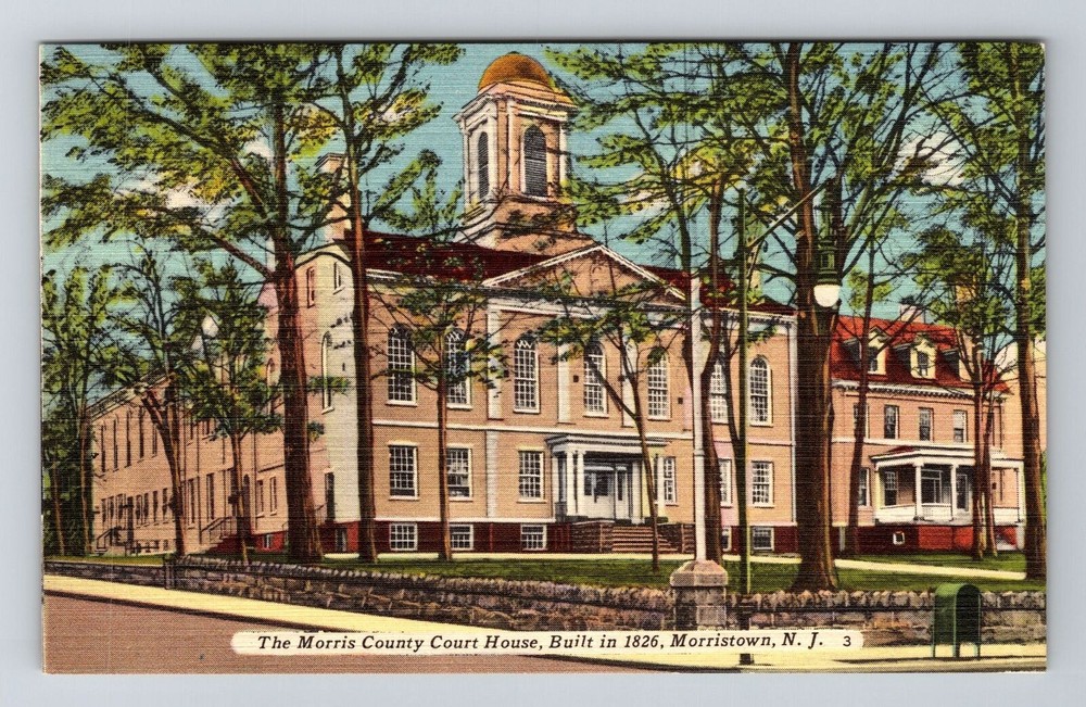 Morristown NJ-New Jersey, Morris County Court House, Vintage Postcard