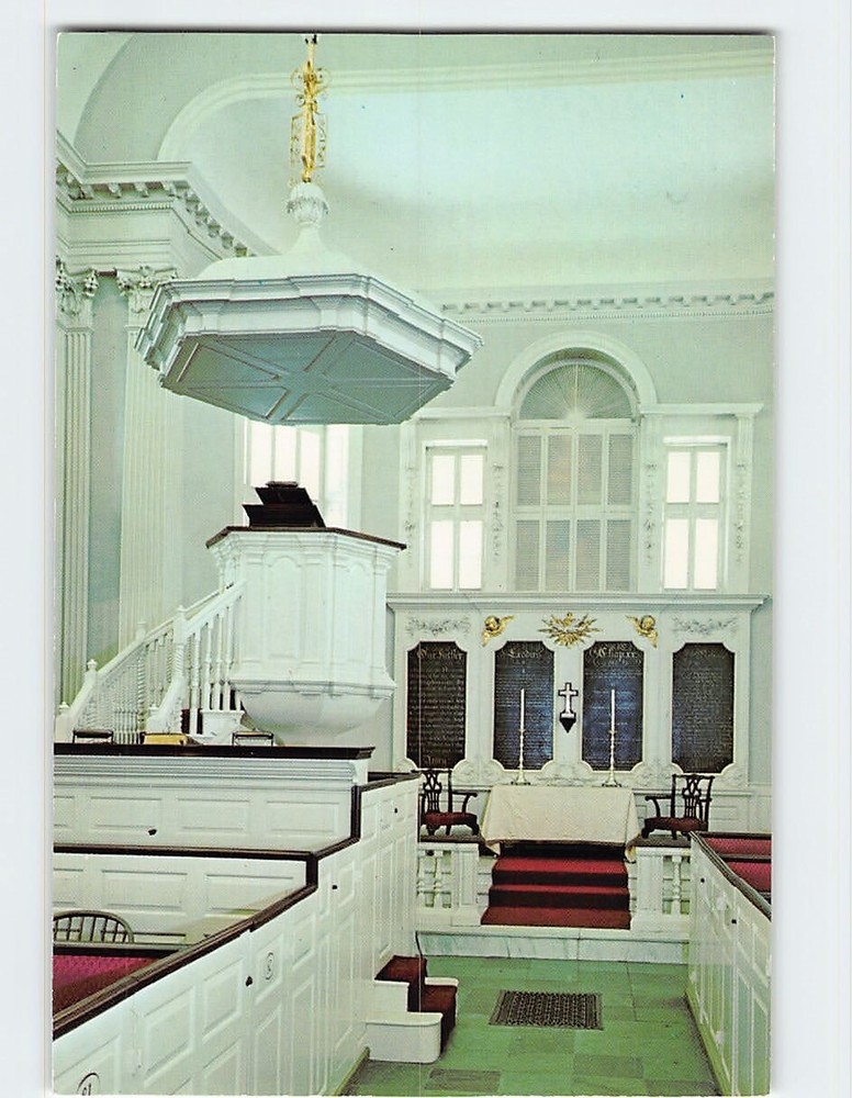 Postcard Interior Of King's Chapel Boston Massachusetts