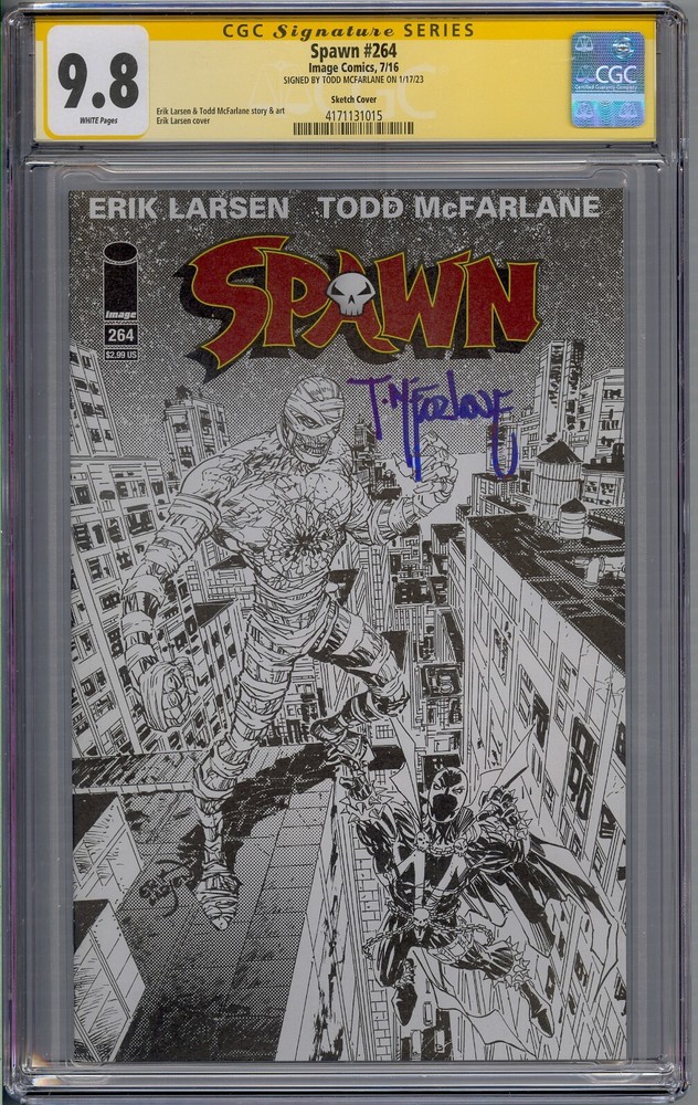Spawn #264 Cgc 9.8 Ss Signed Todd Mcfarlane Sketch Cover