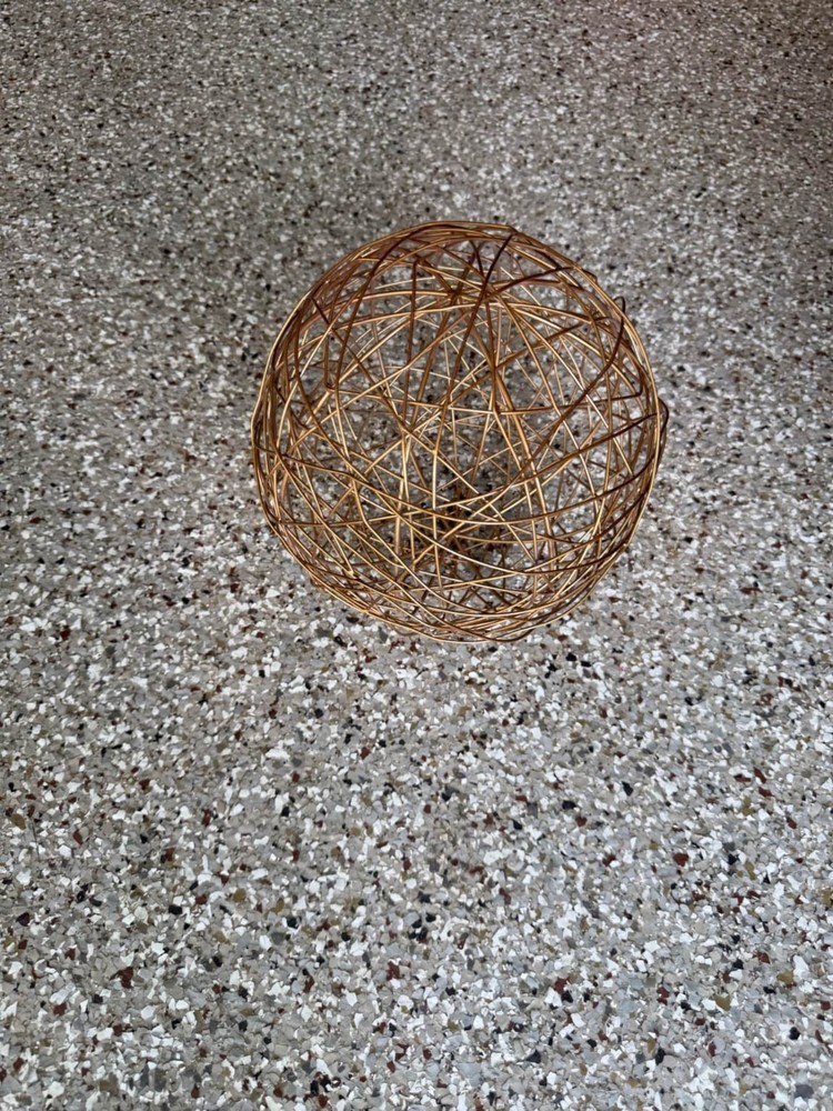 Modern Gold Decorative Wire Sphere Orb Sculpture 9” Metal Home Decor Accent