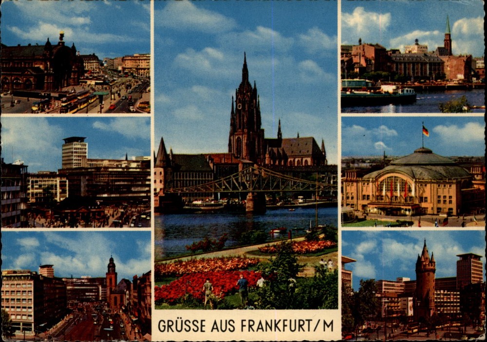 Gruss Aus Frankfurt Main Germany vintage postcard n437
