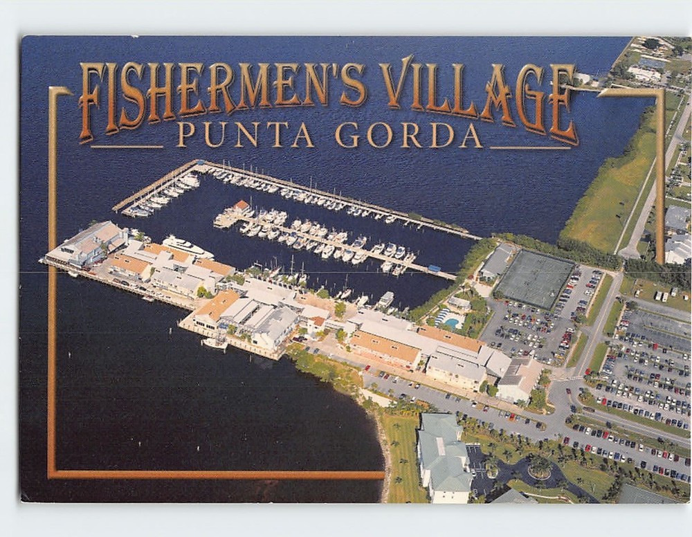 Postcard Fishermens Village Punta Gorda Florida USA