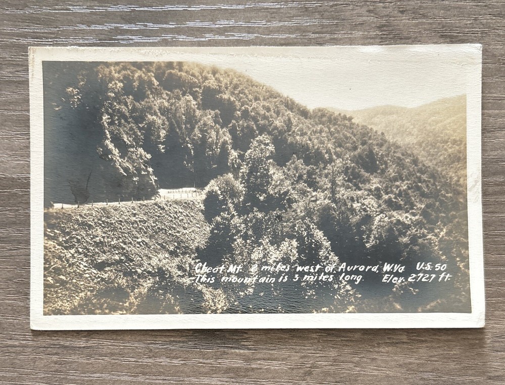 Cheat Mountain View AURORA WV Route 50 Vintage Photo RPPC Postcard