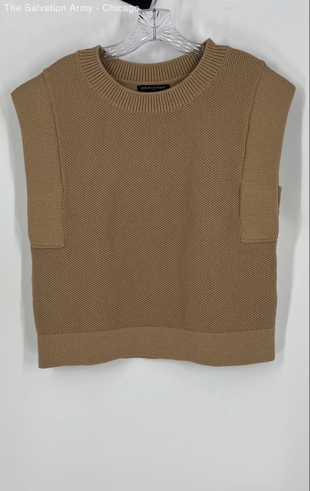 Banana Republic Womens Beige Sleeveless Knitted Pullover Sweater Size M