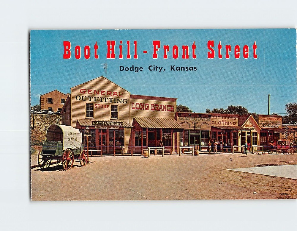 Postcard Boot Hill Front Street Dodge City Kansas USA