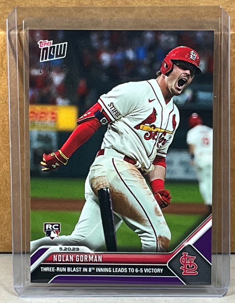 2023 TOPPS NOW #322 NOLAN GORMAN CARDINALS ROOKIE 3-run Purple Parallel 24/25