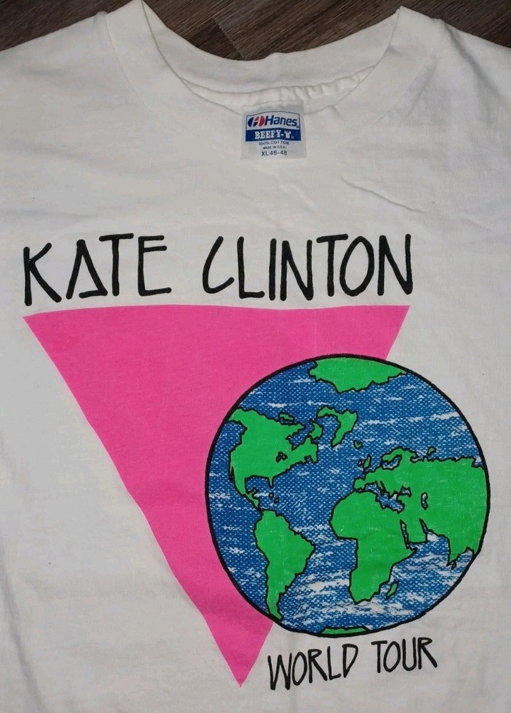 Vintage Kate Clinton LGBTQ Comedian World Tour T-Shirt Size L/XL single stitch