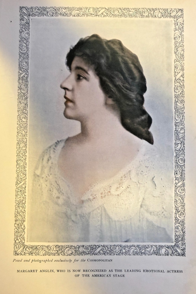 1907 Vintage Magazine Illustration Actress Margaret Anglin
