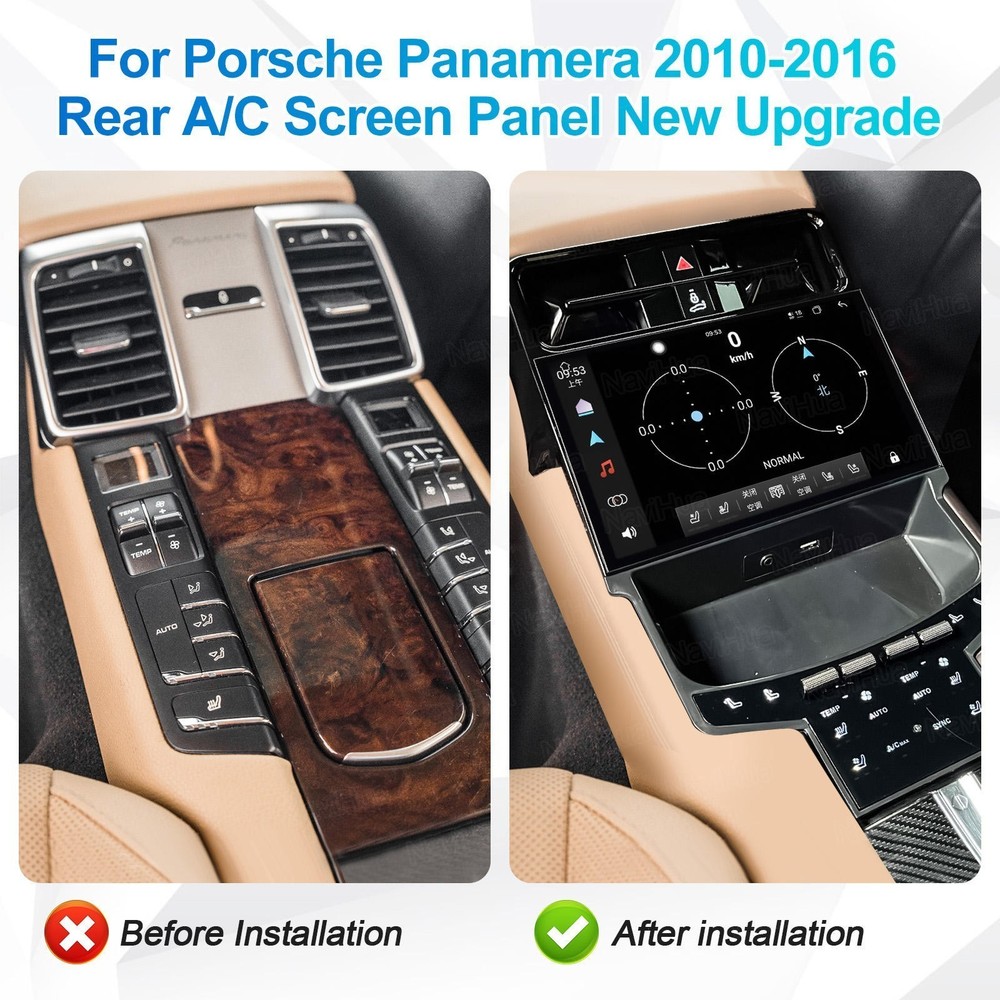 For Porsche Panamera 970 2010-2016 Car Digital Rear AC Screen Panel LCD Display