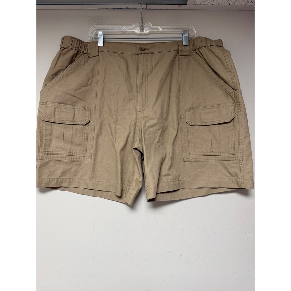 SAVANE Mens Cargo Shorts Khaki Cotton Size 44 Relaxed Fit Utility Pockets