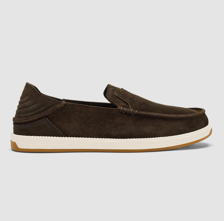 AUTH OluKai Kakaha Nia Men's Leather Slip-On Loafers Fox Comfort Casual Shoes