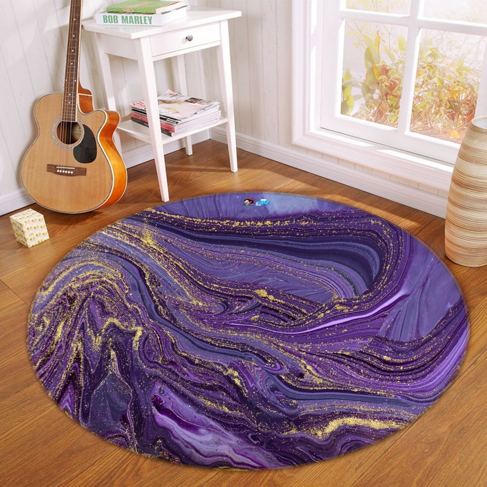 3D Purple Texture NAO6008 Game Rug Mat Elegant Photo Carpet Mat Fay