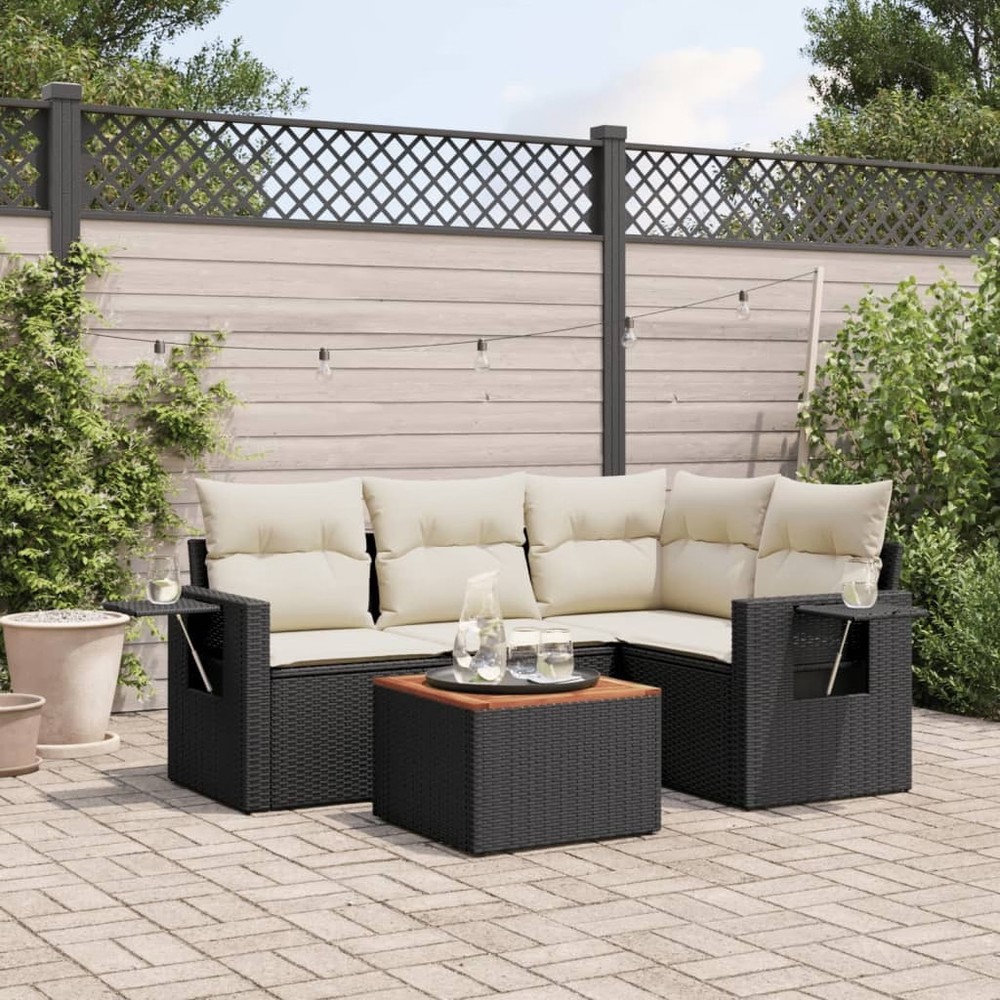 Garden Sofa Set Black,Cream White