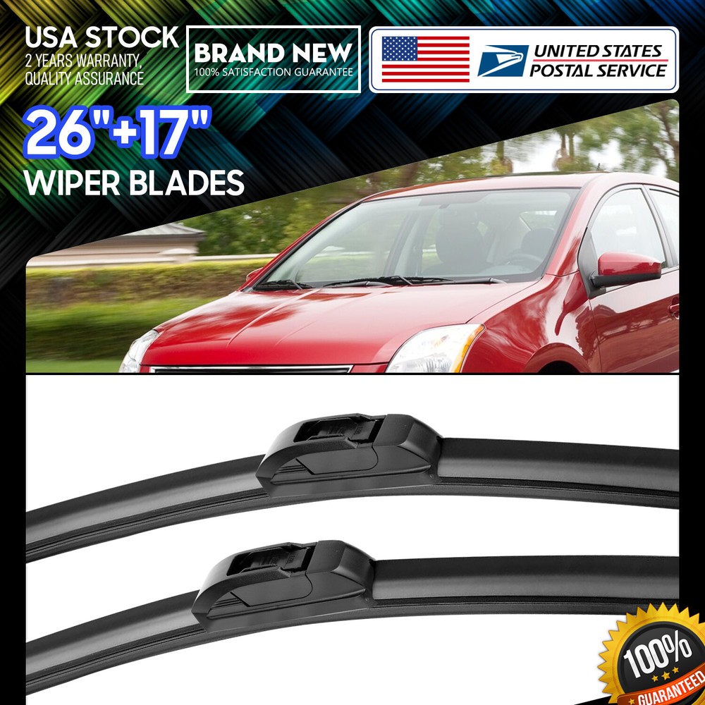 J-Hook 26''+ 17'' Premium Bracketless Windshield Wiper Blades All Season Premium