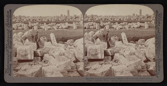 Selinunte Sicily Italy 1906 Greek Temple Ruins Hercules Apollo Stereo Print