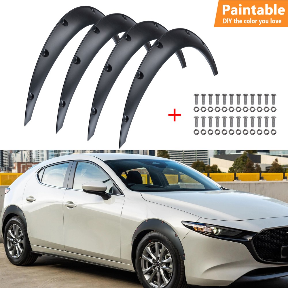 4PCS 89cm Universal Flexible Car Fender Flares Body Kit Wheel Extra Wide Firm.