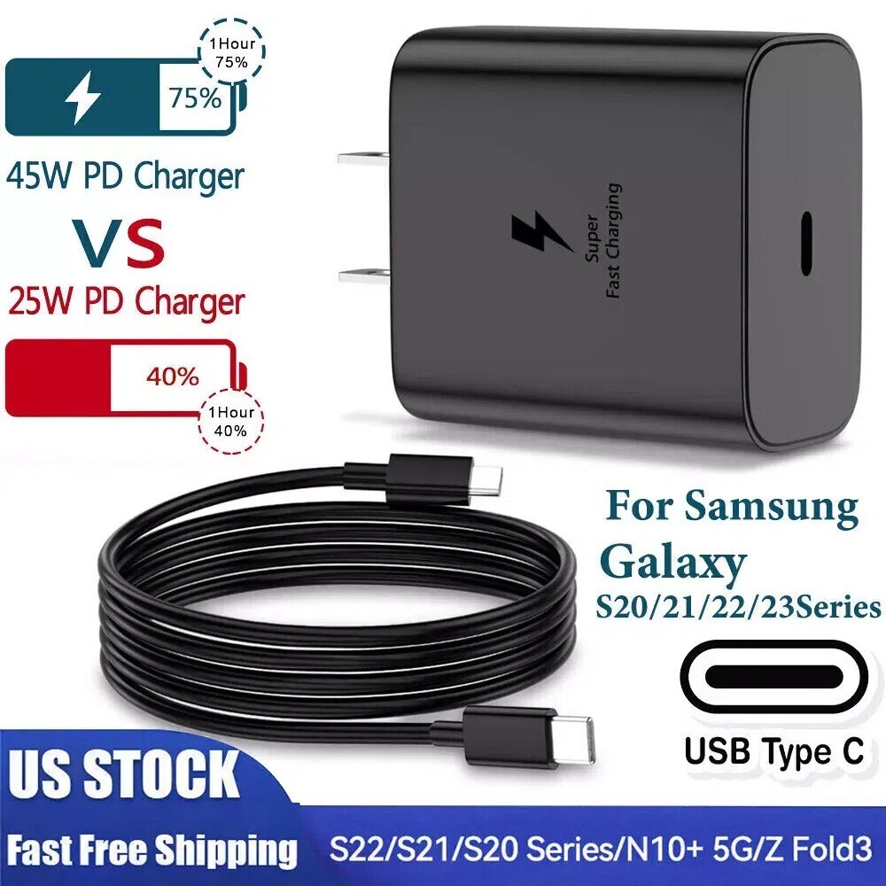 💯Original 45W Samsung Galaxy S24 S23 Plus / Ultra 45W USB-C Super Fast Charge