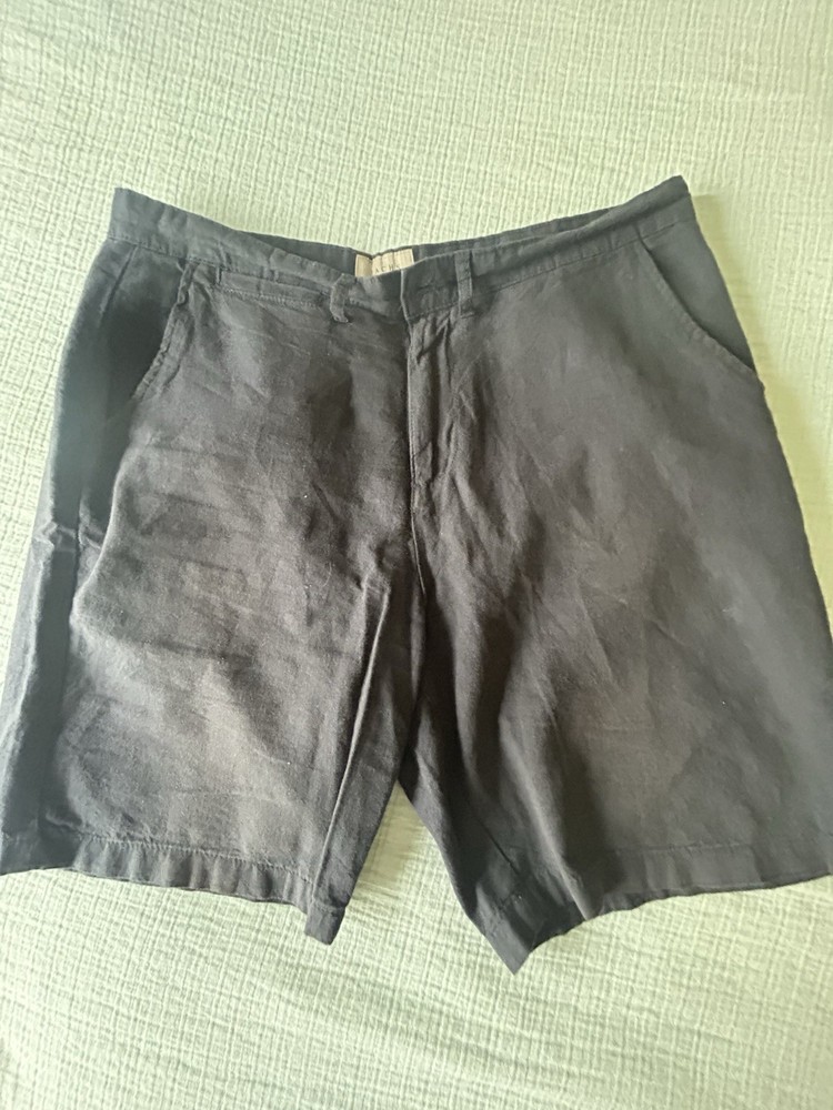 Men's Cotton Linen Shorts Size 34 W Jachs New York Navy Blue