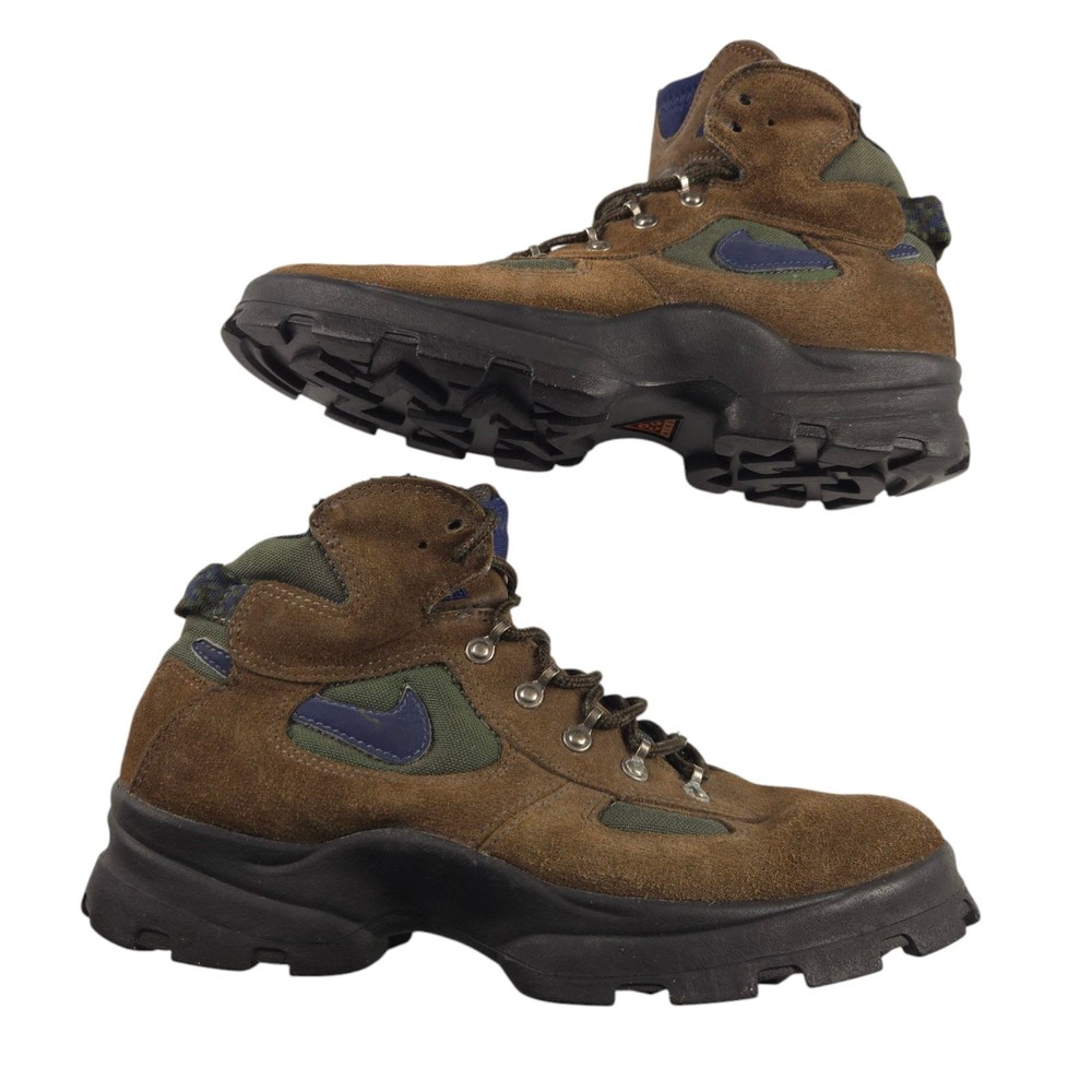 Nike ACG Air Makalu II Vintage Brown Leather Hiking Boots Mens 9.5 Lace Up