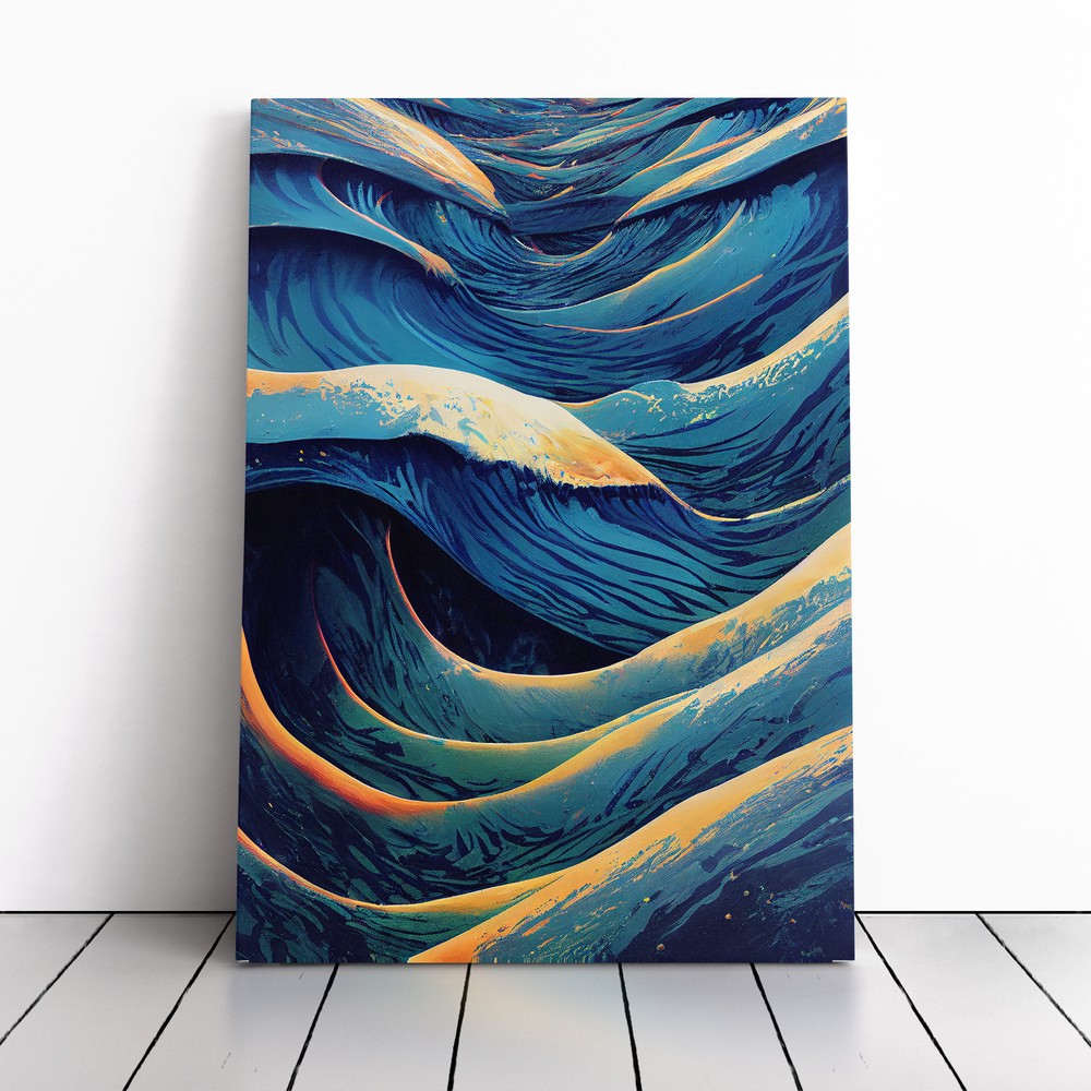 Marvellous Ocean Wave Abstract Canvas Wall Art Print Framed Picture Home Decor