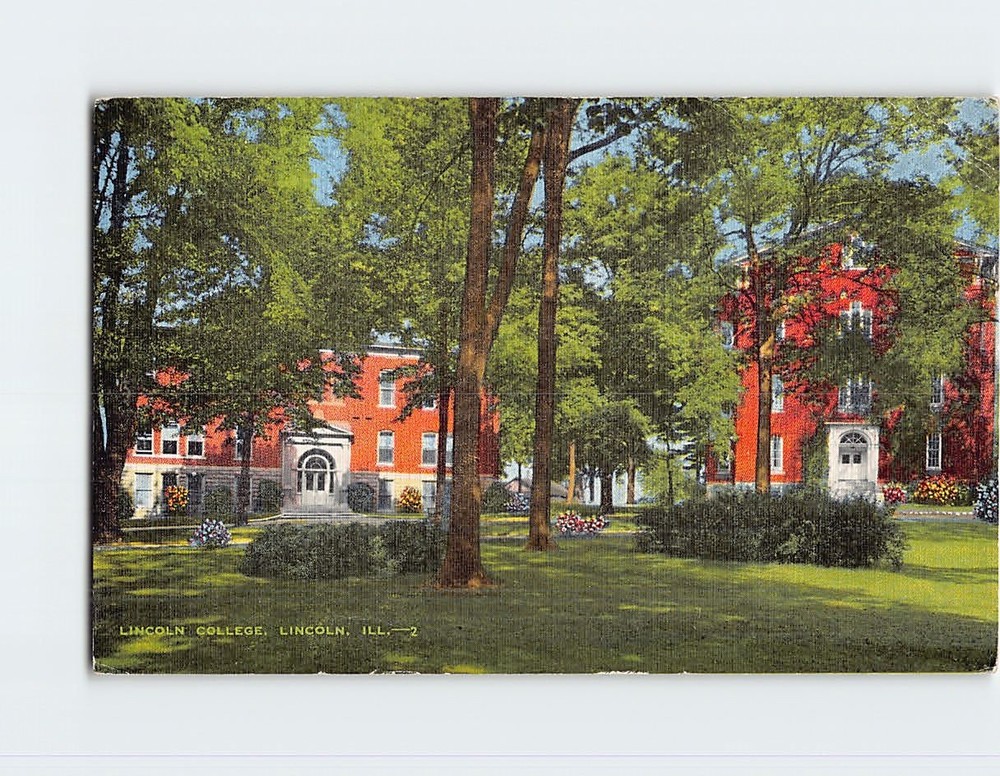 Postcard Lincoln College Lincoln Illinois USA