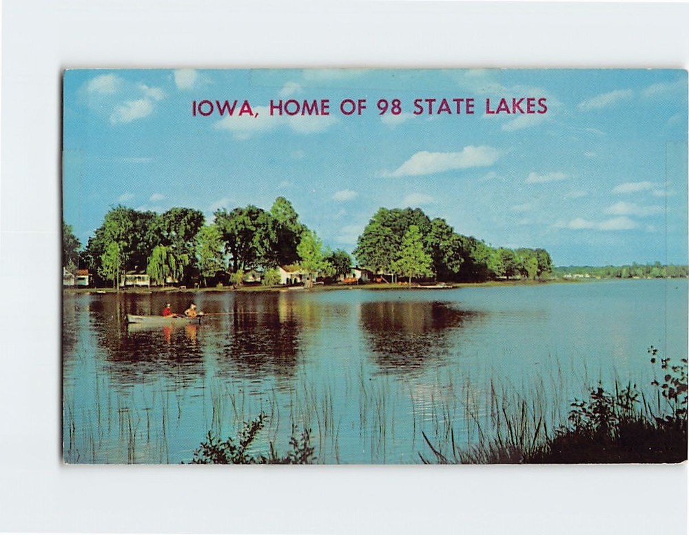 Postcard Beautiful Lake Scene in Iowa USA