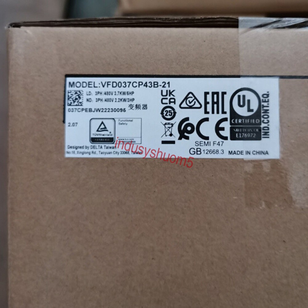 1PCS NEW Delta CP2000 Series Inverter VFD037CP43B-21 Free delivery