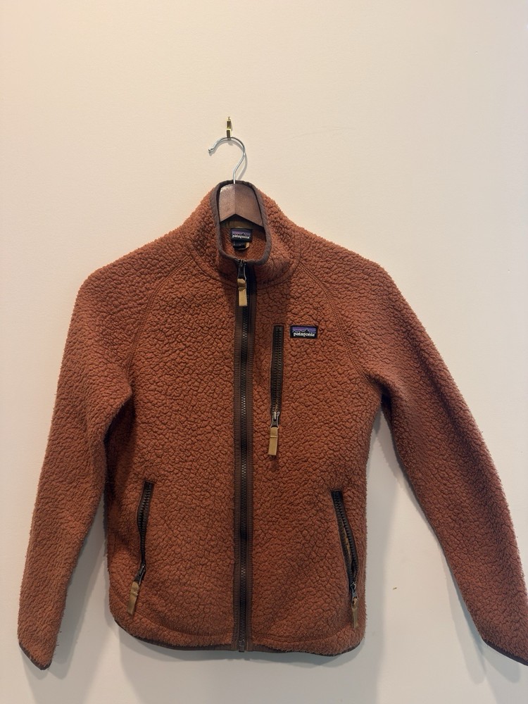 Patagonia Women's Brown Fleece Full Zip Jacket with Zip Pockets Size L