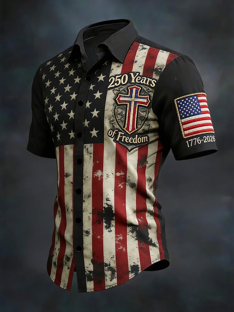 250th Anniversary Independent Day American Flag USA Freedom Patriotic Shirt (4)