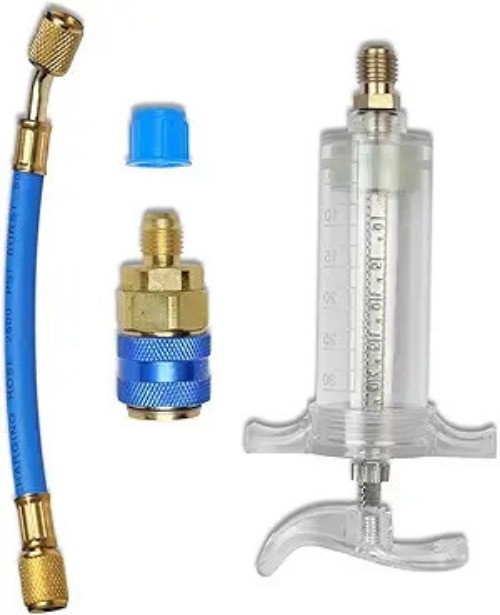 Oil and Dye Injectors Kit 30ml/1 Oz Hand Push Compressor Manual Oil Dye Injector