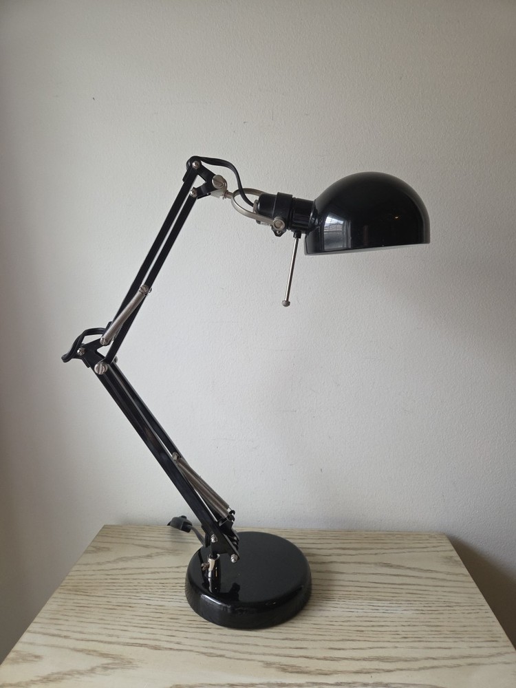 Ikea Forsa Vintage Black Architect's Desk Work Lamp MCM Articulating